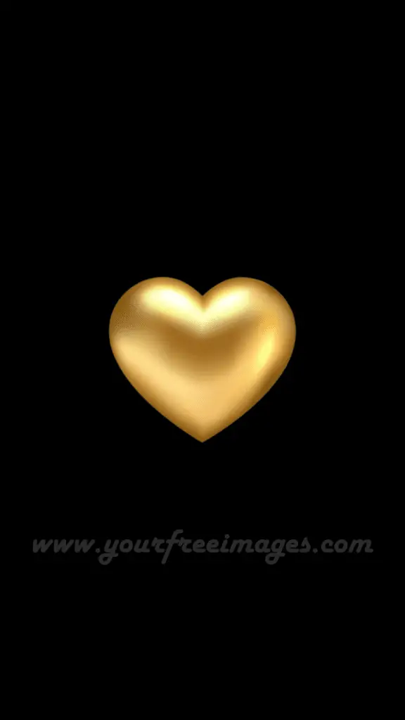 Dark aesthetic 3D golden heart wallpaper