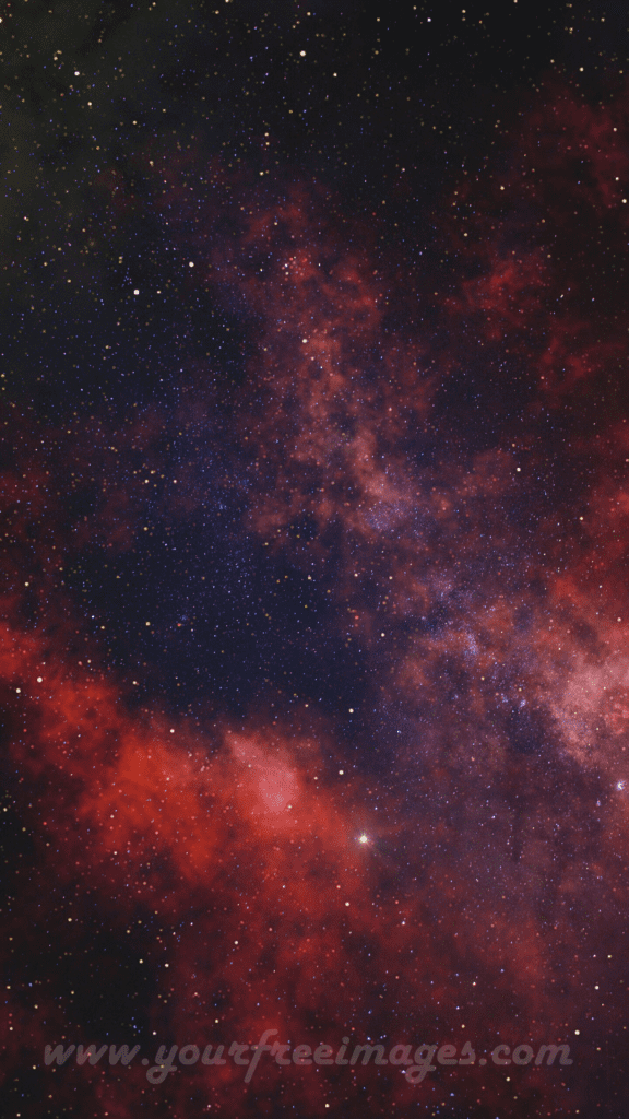 Black and red wallpaper of cosmic sky with subtle clouds 