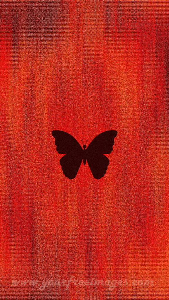 Red butterflies against a black background 