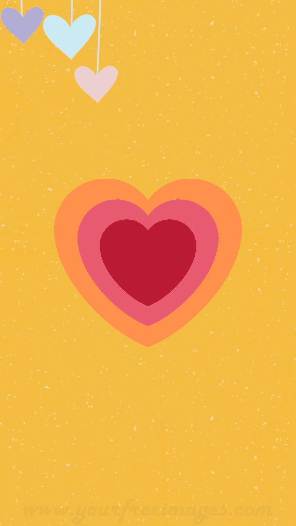 Heart with Yellow wallpaper 4k 